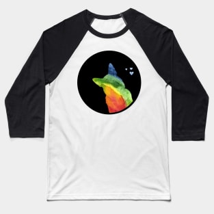 German Shepherd Love - Rainbow Pride Silhouette Baseball T-Shirt